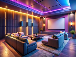 Modern Home Cinema Room Design: Luxury Minimalist Home Theater Setup