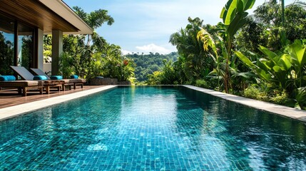 Luxury Infinity Pool Overlooking Lush Tropical Landscape