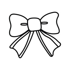 Bow and ribbons. Bow for gift wrapping for birthday, wedding, New Year. Vector illustration isolated on white background
