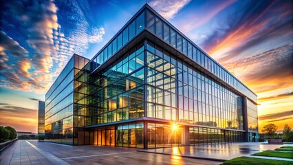Fototapeta premium Modern Office Building Exterior - Corporate Headquarters Architecture Photography