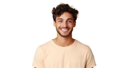 Handsome Young Smiling Man Isolated on PNG Transparent Background
