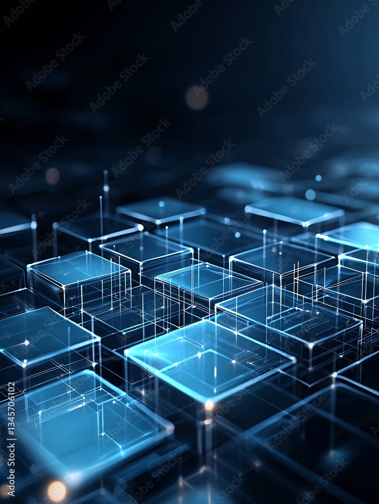Poster abstract 3d grid representing a website s architecture, backend development visualization, digital i