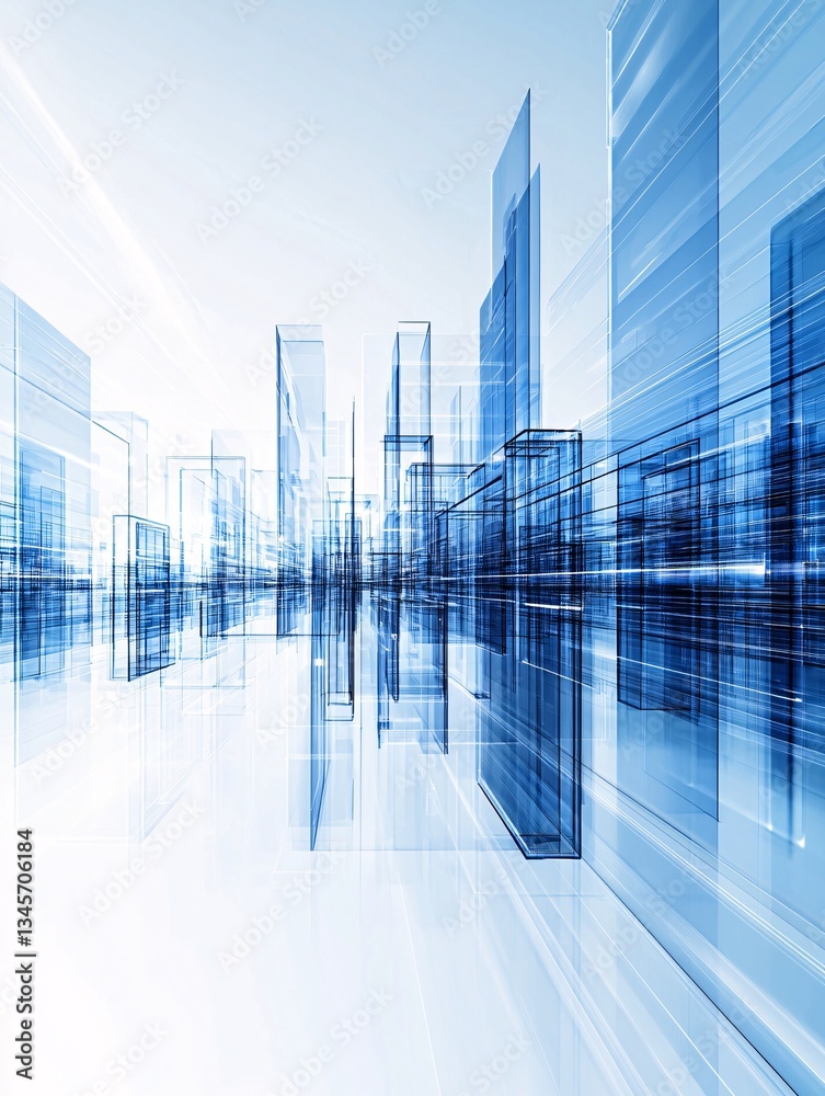 Poster abstract 3d grid representing a website s architecture, backend development visualization, digital i