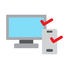 Two Factor Authentication Vector Flat Icon Design