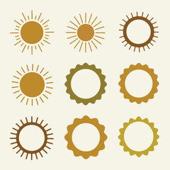 set of vector sun icons