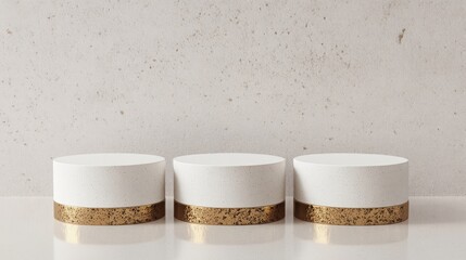 White Cylinder Podiums on Light Background for Product Display
