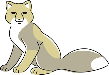 手描きのチベットスナギツネのイラスト
