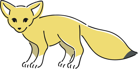 手描きのフェネックのイラスト