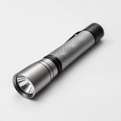 Compact silver flashlight with rubber grip suitable for outdoor adventures and emergency use