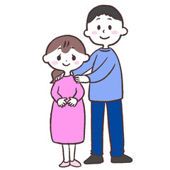 妊婦夫婦イラスト