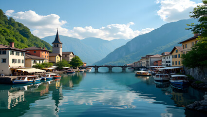 Charming lakeside village with scenic boat tours