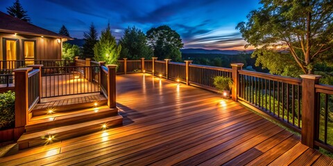 Night Photography: Illuminated Wood Deck Designs, Outdoor Lighting Ideas