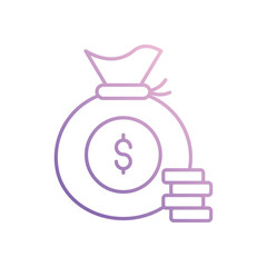 Money Bag icon isolated on a white background. Vector illustration.