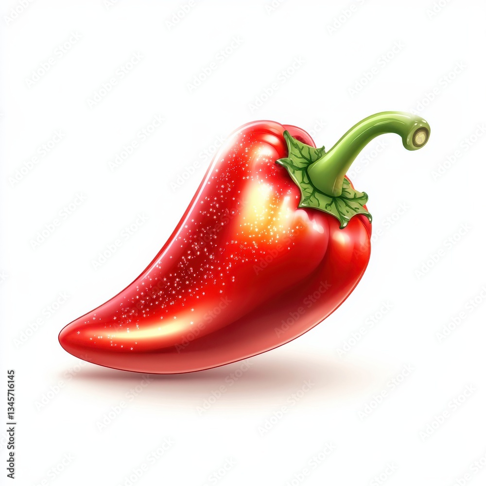 Poster bright red chili pepper stands out with its shiny surface in a vibrant display of freshness and flav