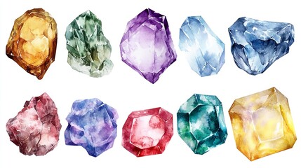 Beautiful Topaz Gemstone Displayed on a White Backdrop Or blue and pink crystal