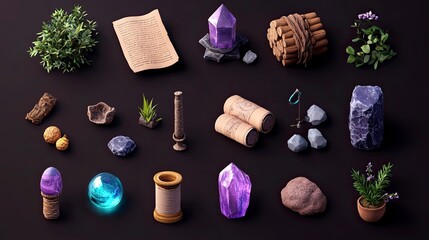 Fantasy game assets, various objects