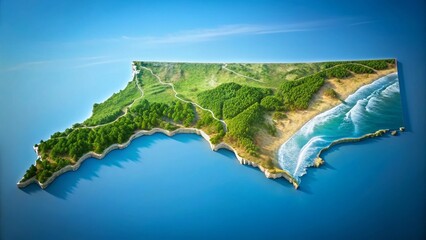 North Carolina State Shape Map Outline, USA Geography,  Travel Destination,  American State Profile