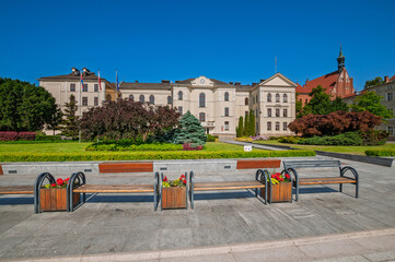 Fototapeta premium Town Hall, former Jesuit college. Bydgoszcz, Kuyavian-Pomeranian Voivodeship, Poland 