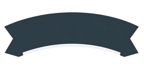 Illustration of Gray Ribbon Banner Label with White Outline Design Element Symbol Tag Frame Isolated on Transparent Background