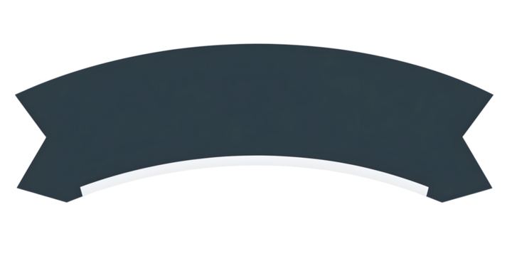 Illustration of Gray Ribbon Banner Label with White Outline Design Element Symbol Tag Frame Isolated on Transparent Background