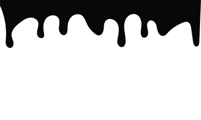 Drip of oil, sauce or paint isolated on transparent background. Paint dripping. Dripping liquid. Paint flows. Current paint, stains.