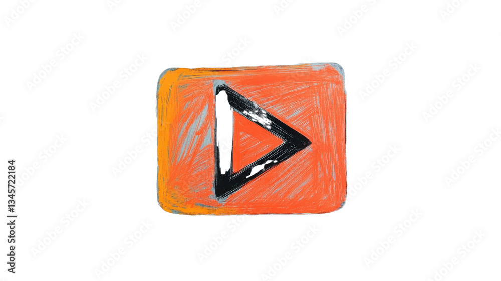 Poster Play button showing scribbled style with transparent background