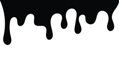 Drip of oil, sauce or paint isolated on transparent background. Paint dripping. Dripping liquid. Paint flows. Current paint, stains.