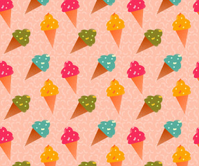 Summer theme seamless Ice cream pattern