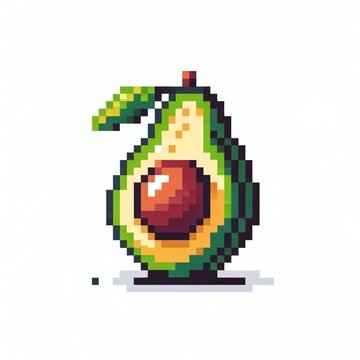 Fruits Pixel 8 bit - avocado