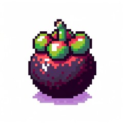 Obraz premium Fruits Pixel 8 bit - Mangosteen