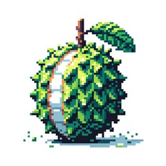 Fototapeta premium Fruits Pixel 8 bit - Soursop