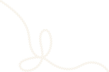 Coquette bow line pearl bead chain decorative illustration