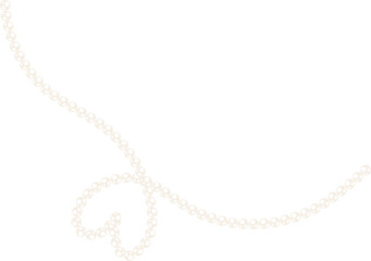 Coquette heart line pearl bead chain decorative illustration