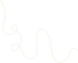 Coquette curve pearl bead chain decorative illustration