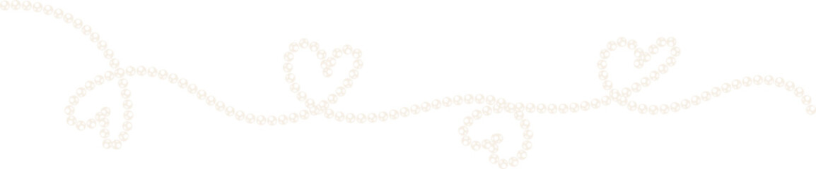 Coquette heart pearl bead chain decorative illustration