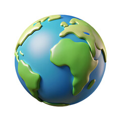 Naklejka premium A 3D Render of a Cartoon Earth Globe with Simplified Continents
