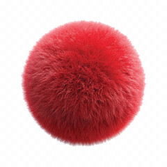 abstract 3d rendering soft fluffy fur ball in different colour style isolated on white background 