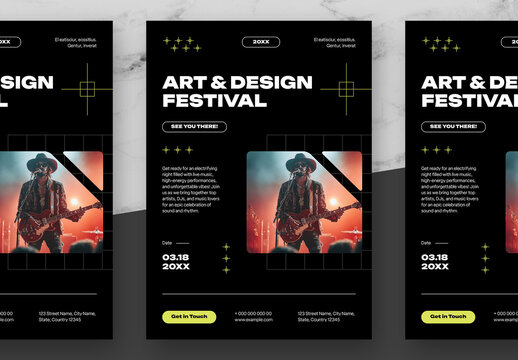 Black And Yellow Festival Flyer