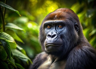 Powerful Gorilla Close-Up: High-Depth-of-Field Wildlife Photography