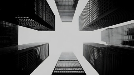 Fototapeta premium Urban Skyscrapers Perspective View