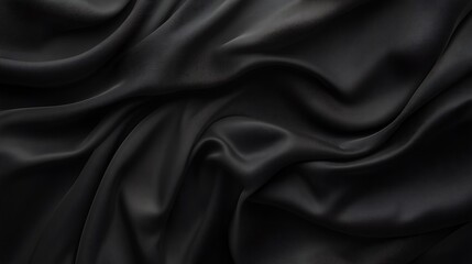 Obraz premium Elegant Black Silk Drapery: A Study in Texture and Shadow