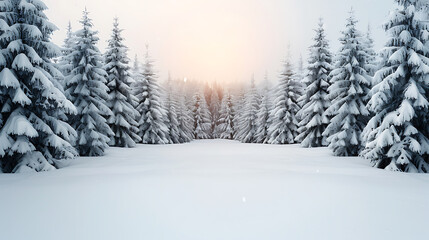 Naklejka premium Winter Wonderland Snowy Forest Scene (2)