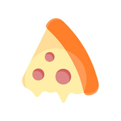 Pizza cheese slice fast food icon doodle flat vector design
