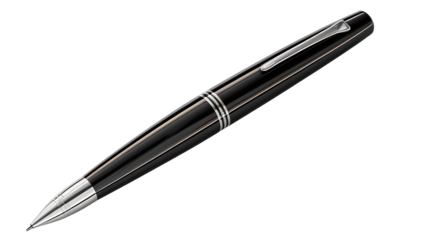 Classic Ballpoint Pen on PNG Transparent Background. School, Work, Signature, Tool

