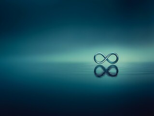 Infinity Symbol Reflecting on Water.