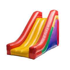 Colorful inflatable slide ideal for children's parties and outdoor events, providing fun and excitement.
