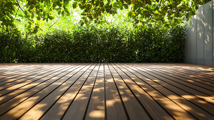 Design of an indoor garden with a wooden pathway to harmonize with nature