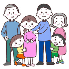 幸せな三世代家族