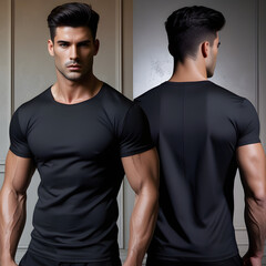 black t-shirt mockup. Mockup generate of Ai
