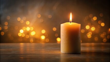 Serene Candlelight Service: Glowing Candles & Empty Space for Text